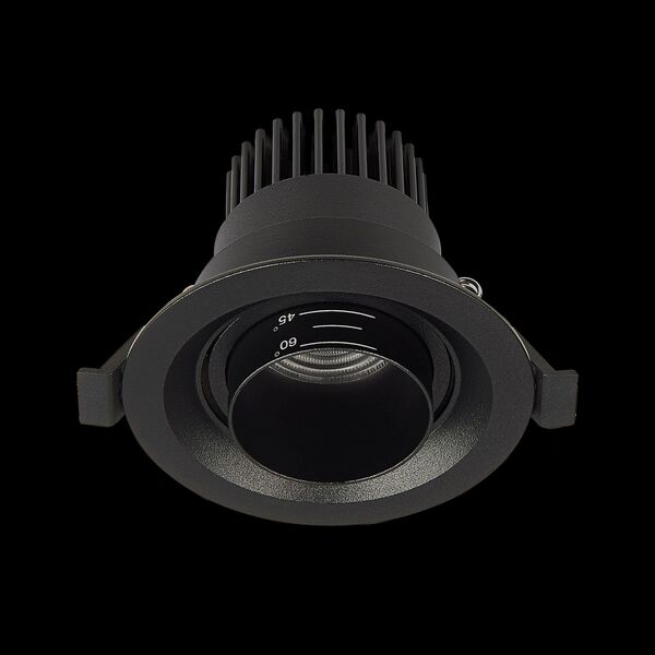 ST701.438.07 Св-к встр. Zoom Черный LED 1*7W 3000K 560Lm Ra 15°-60° IP20 D90xH65 170-240V