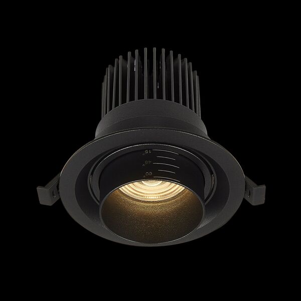 ST701.438.12 Св-к встр. Zoom Черный LED 1*12W 3000K 960Lm Ra90 15°-60° IP20 D115xH95 170-240V