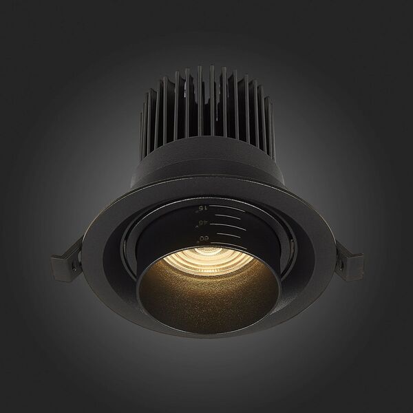 ST701.438.12 Св-к встр. Zoom Черный LED 1*12W 3000K 960Lm Ra90 15°-60° IP20 D115xH95 170-240V