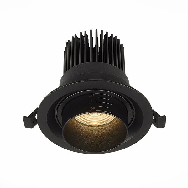 ST701.438.12 Св-к встр. Zoom Черный LED 1*12W 3000K 960Lm Ra90 15°-60° IP20 D115xH95 170-240V