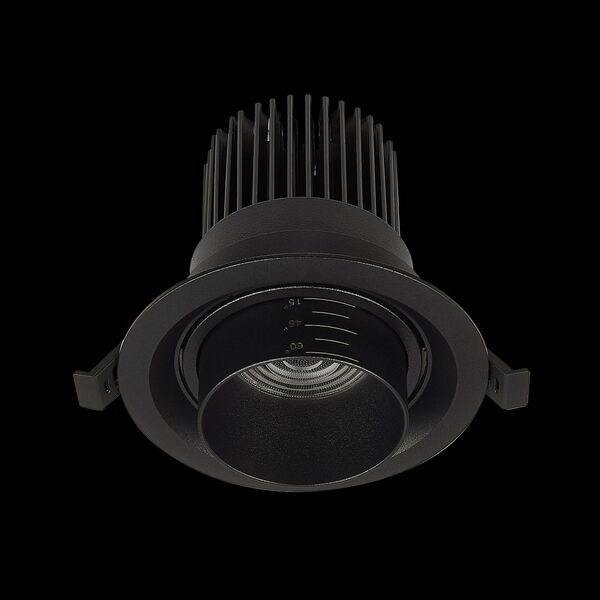 ST701.438.12 Св-к встр. Zoom Черный LED 1*12W 3000K 960Lm Ra90 15°-60° IP20 D115xH95 170-240V