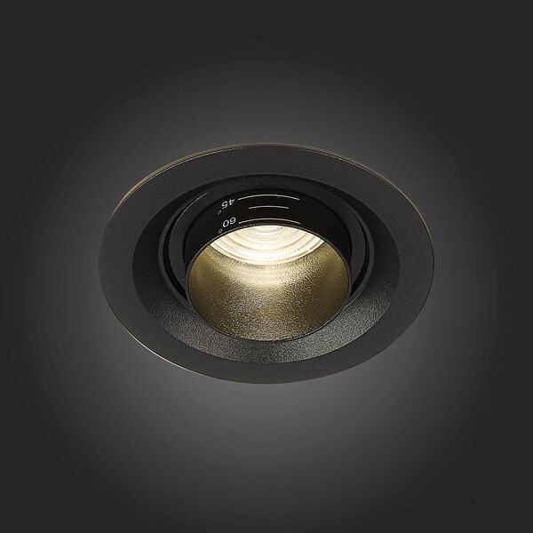 ST701.448.07 Св-к встр. Zoom Черный LED 1*7W 4000K 560Lm Ra 15°-60° IP20 D90xH65 170-240V