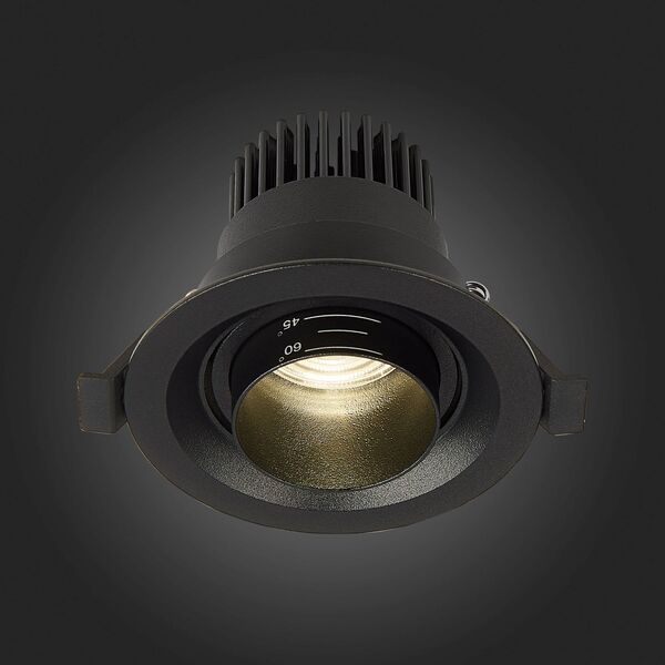 ST701.448.07 Св-к встр. Zoom Черный LED 1*7W 4000K 560Lm Ra 15°-60° IP20 D90xH65 170-240V