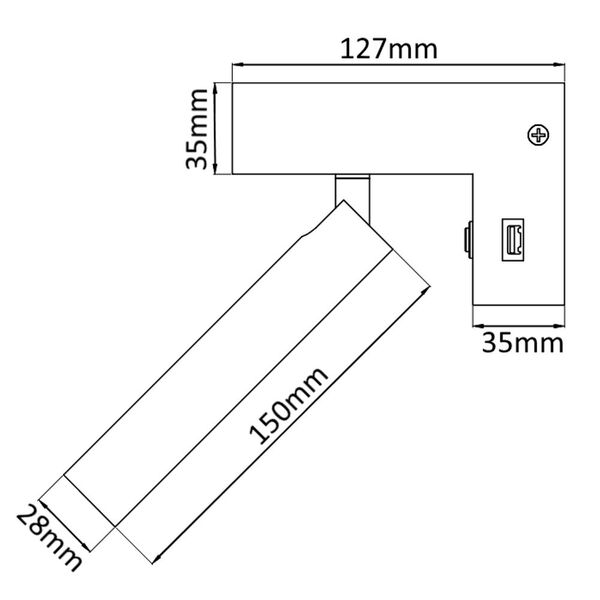 Бра CLT 228W USB BL