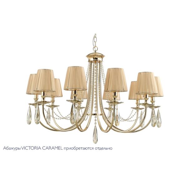 VICTORIA SP10 GOLD/AMBER CRYSTAL LUX Люстра