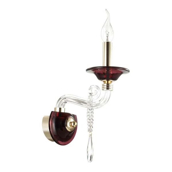 Бра AMARONE [зол./бордов./прозрачн./хруст.стекло/хрусталь IP20 E14 40W 220V ]