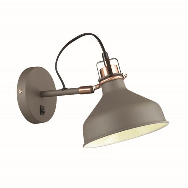 Бра LURDI  [с выкл. серый, медный  E27 40W 220V ]