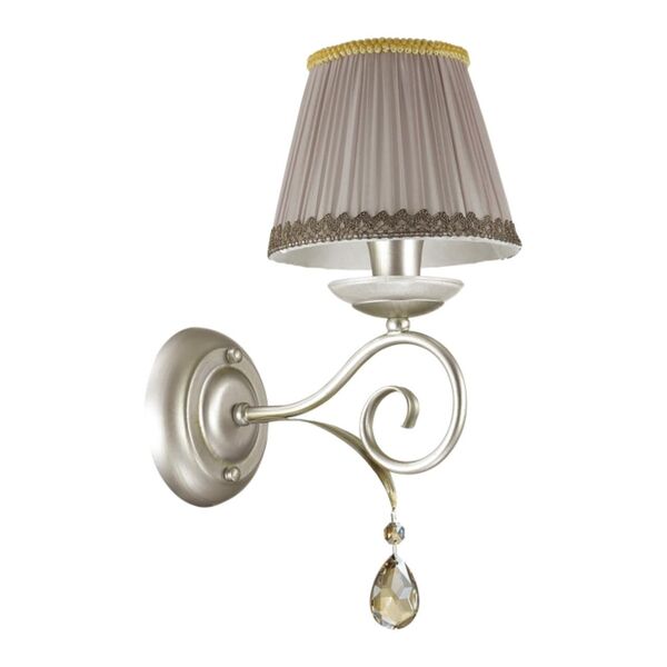 Бра MARIONETTA [мат.серебро/перламутр/ткань/стекло/хрусталь IP20 E14 40W 220V ]
