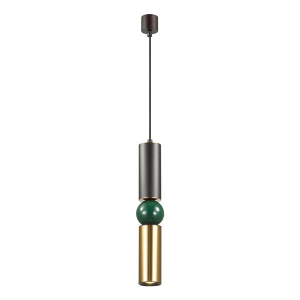ODEON LIGHT SAKRA [черный/золото/зеленый Подвес GU10 1*5W ]