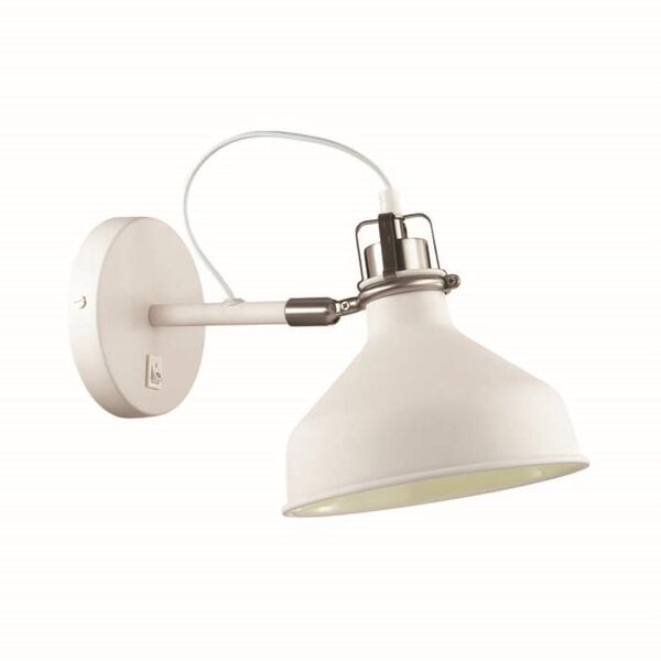 Бра  LURDI [с выкл. белый/никель  E27 40W 220V ]