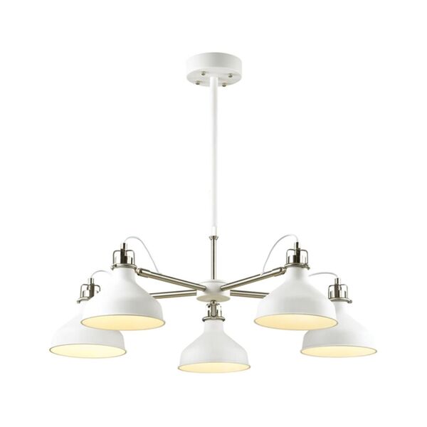 Люстра LURDI [белый/никель Е27 5*40W]