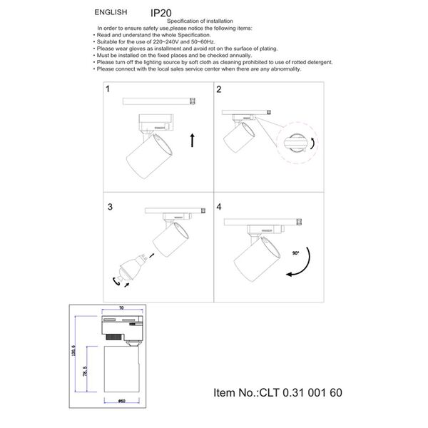 CLT 0.31 001 60 BL-GO Cветильник однофазный