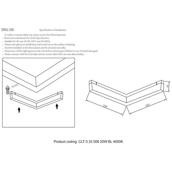 CLT 0.33 008 20W BL 4000K Светильник трековый магнитный