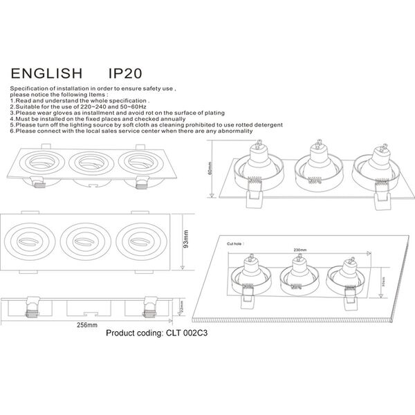CLT 002C3 BL Светильник встроенный