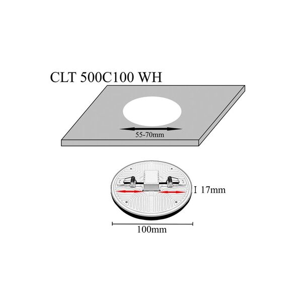 CLT 500C100 WH 3000K Светильник встроенный