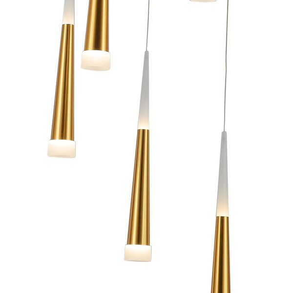 Подвесной светильник на кругу РЭЙ золото [d50 h150 Led 35w (4000K)]