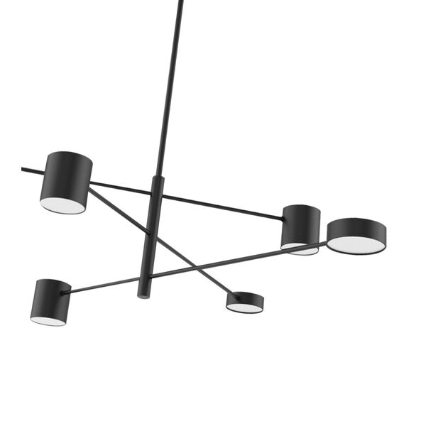 Люстра МЕКЛИ [черный d75 h90 Led 3*6W+3*8W (4000К)]