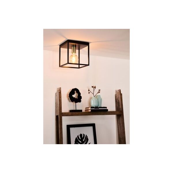 RUBEN Ceiling light 1x E27 40W Black/Satin Brass