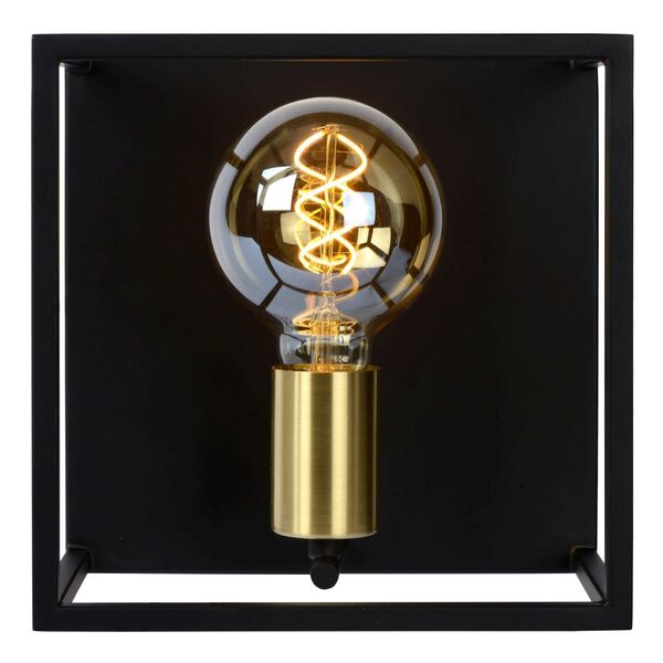 RUBEN Wall light 1x E27 40W Black/Satin Brass