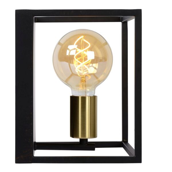 RUBEN Wall light 1x E27 40W Black/Satin Brass