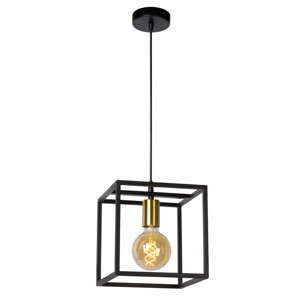 RUBEN  Pendant 1x E27 40W Black/Satin Brass