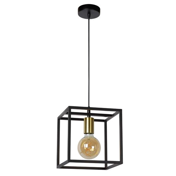 RUBEN  Pendant 1x E27 40W Black/Satin Brass
