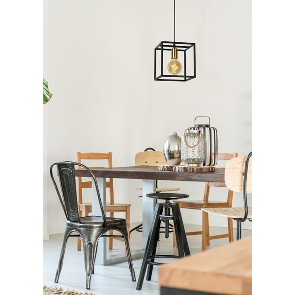 RUBEN  Pendant 1x E27 40W Black/Satin Brass
