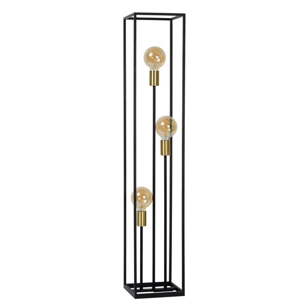 RUBEN Floorlamp 3x E27 40W Black/Satin Brass