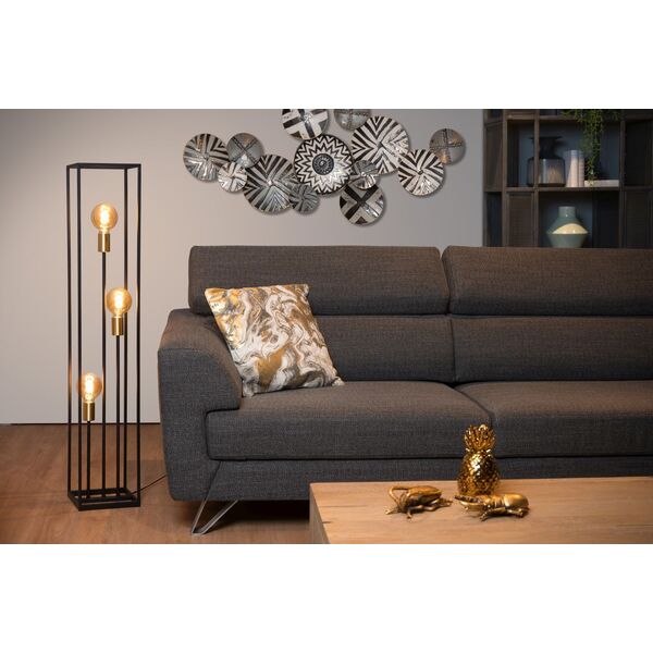 RUBEN Floorlamp 3x E27 40W Black/Satin Brass