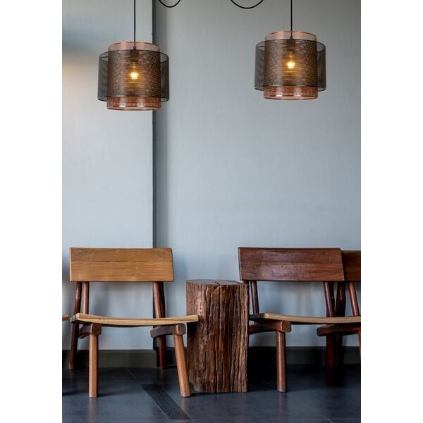 ORRIN Pendant 2xE27 2x Ø34cm Black