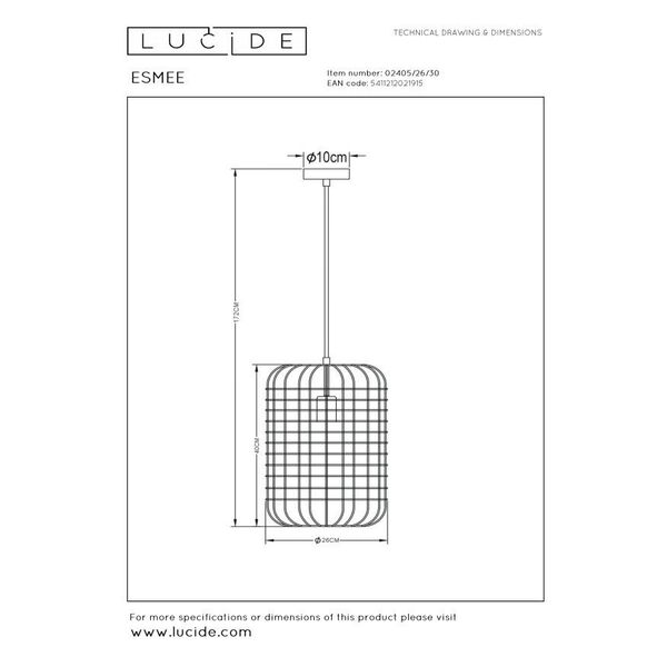 ESMEE Pendant  1xE27 60W Black