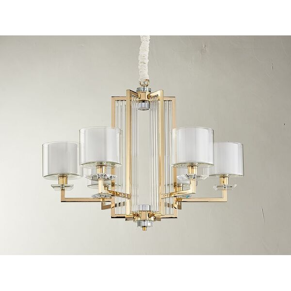 NEWPORT 4400 gold , Люстра, [Gold Clear crystal Clear glass D75*H53 cm E14 6*60W + LED 2*5W]
