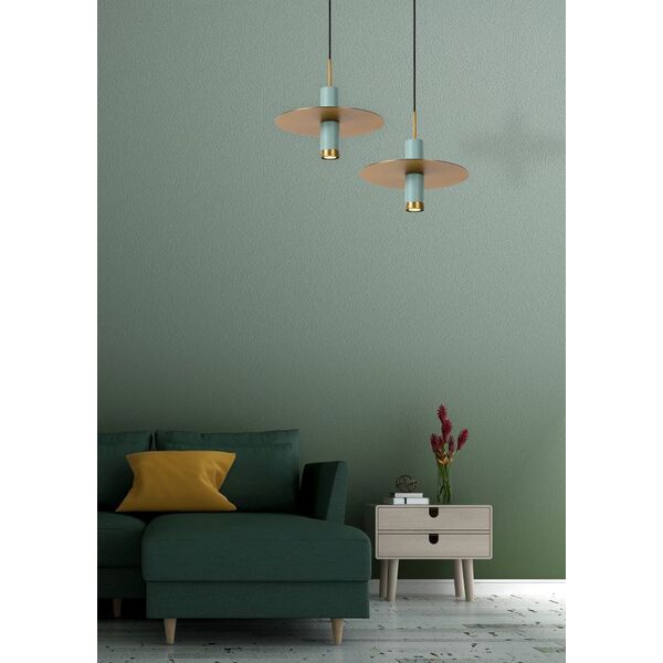 SELIN Pendant 1x GU10/35W Blue/matt yellow copper