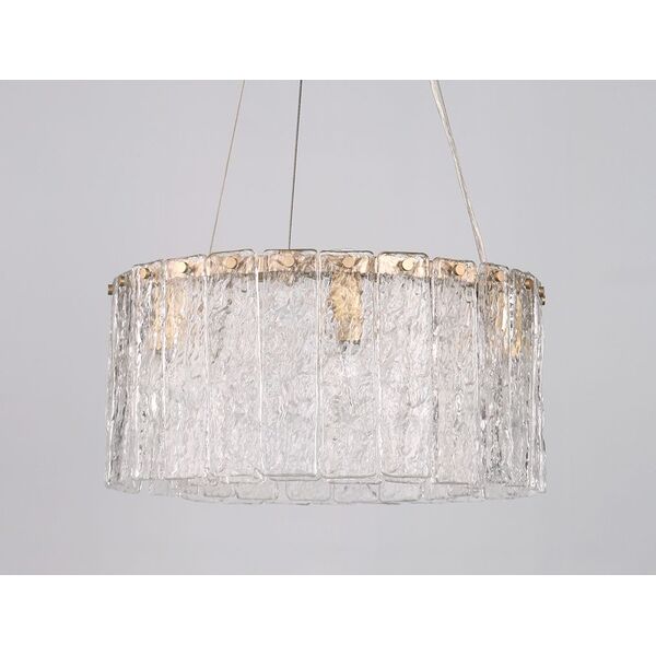 NEWPORT 10820 10826/S brass , Подвесной светильник, Matt brushed brass Clear crystal D40*H24 cm E14