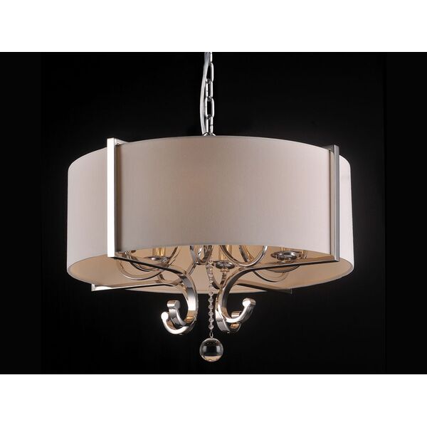 NEWPORT 31300 [Подвесной светильник, Nickel Clear crystal Shade beige D64*H43/163 сm Е14 8*60W]