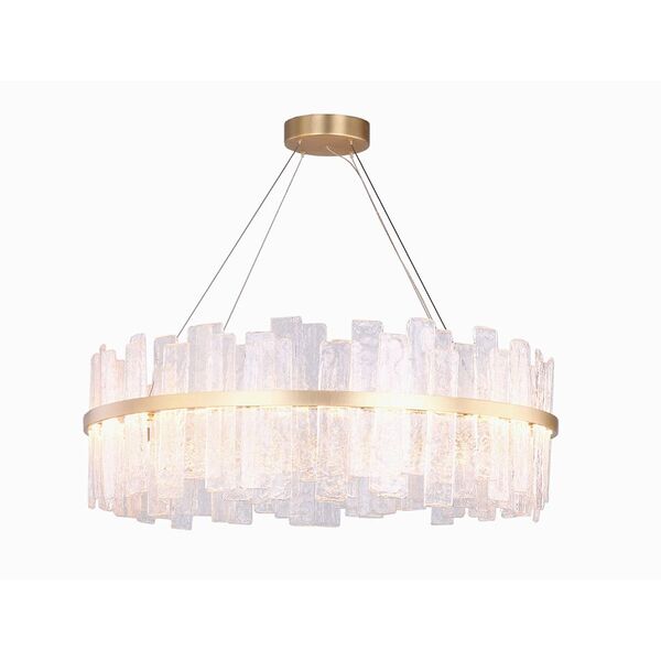 NEWPORT 10820 10820/80 , Подвесной светильник, Brushed brass Clear crystal D80*H30 cm LED strip 70W