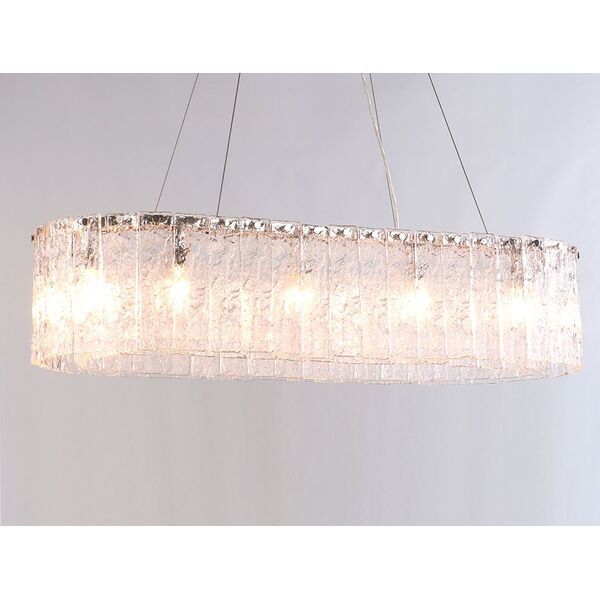 NEWPORT 10820 10820/90 oval , Подвесной светильник, Nickel Clear crystal L90*32*H24 cm E14 12*60W