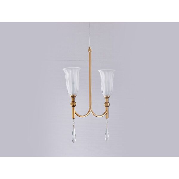 NEWPORT 4800 4802/S , Подвесной светильник, French gold Clear crystal Matt white glass D29*H35.2 cm