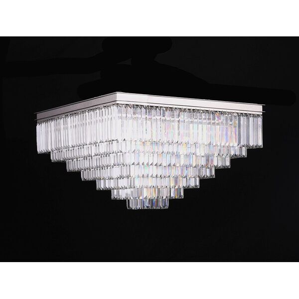 NEWPORT 31100 nickel , Потолочный светильник, [Nickel Clear crystal 80*80*H49 cm E14 17*60W]