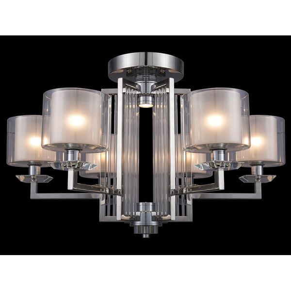 NEWPORT 4400 4406/C chrome , Потолочный светильник, Chrome Clear crystal Clear glass D75*H45 cm E14