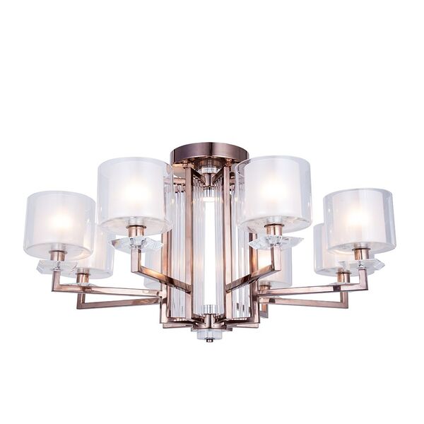 NEWPORT 4400 black nickel , Потолочный светильник, [Black nickel Clear crystal Clear glass D87*H45 cm E14 8*60W+ LED 2*5W]