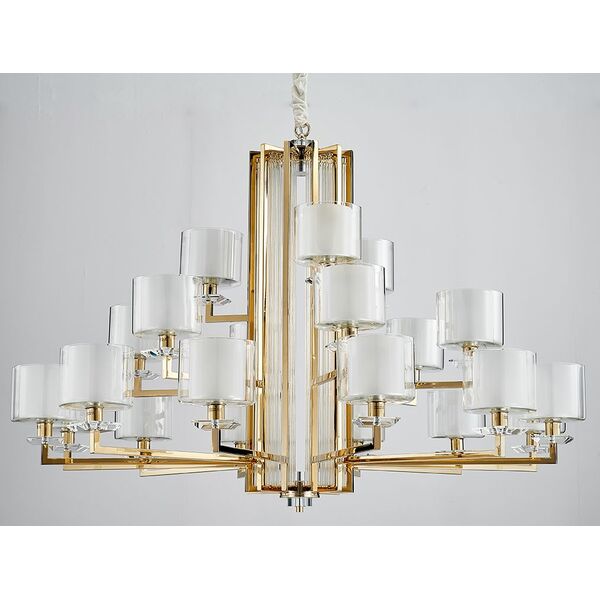 NEWPORT 4400 4412+6+3/C gold , Люстра, Gold Clear crystal Clear glass D130*H86 cm E14 21*60W + LED 2