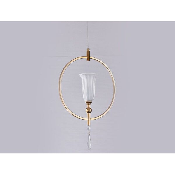 NEWPORT 4800 4801/S , Подвесной светильник, French gold Clear crystal Matt white glass D32*H38 cm E1