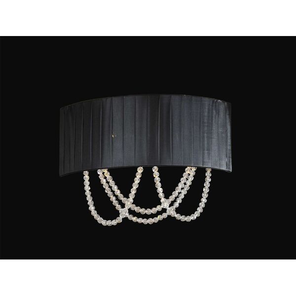 NEWPORT 1400 [black , Бра, Chrome Clear crystal Shade black L30*H22*Sp10 cm G9 2*60W]