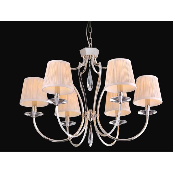 Подвесная люстра Newport [Nickel Crystal clear Shade beige D75*H55/155 cm E14 6*60W]