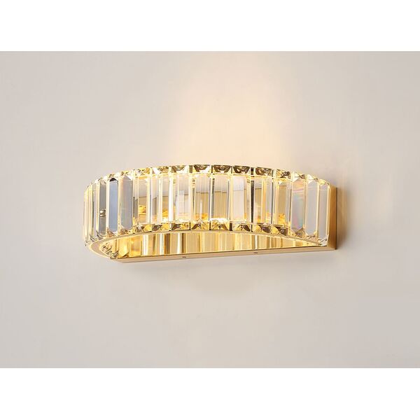 NEWPORT 8440 8442/A gold , Бра, Gold Clear crystal L30*H7,6*Sp19 cm LED 9W 3000K 990Lm