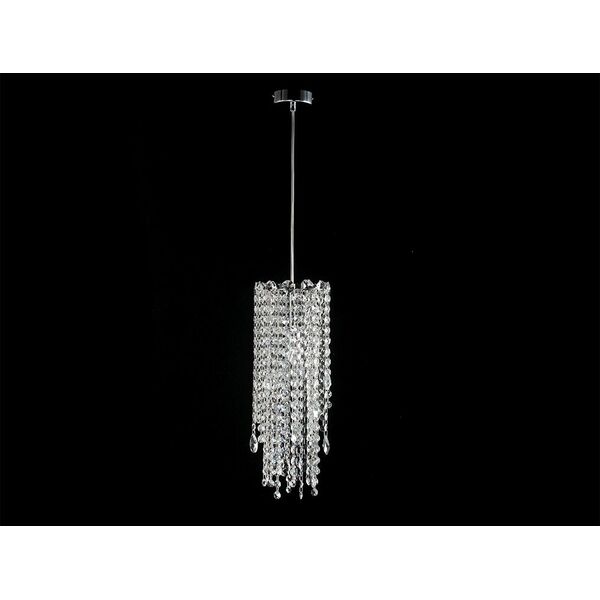 NEWPORT 10900 [Подвесной светильник, Chrome Clear crystal D15*H40 cm Е14 1*60W шнур 2,5м]