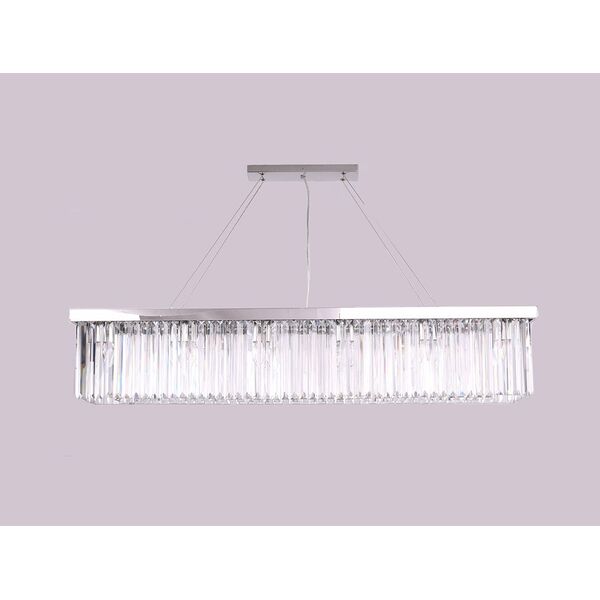 NEWPORT 10110 [Подвесной светильник, Nickel Clear crystal L120*28*H23/223 cm E14 12*60W]