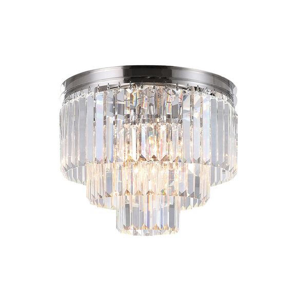 NEWPORT 31100 31106/PL nickel , Потолочный светильник, Nickel Clear crystal D40*H32 cm E14 6*60W