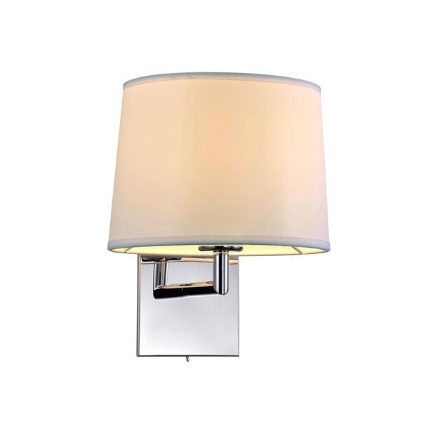 NEWPORT 14000 [white , Бра, Chrome Shade white gauze L22*H27*Sp27 cm E27 1*60W с вкл/выкл на основании]